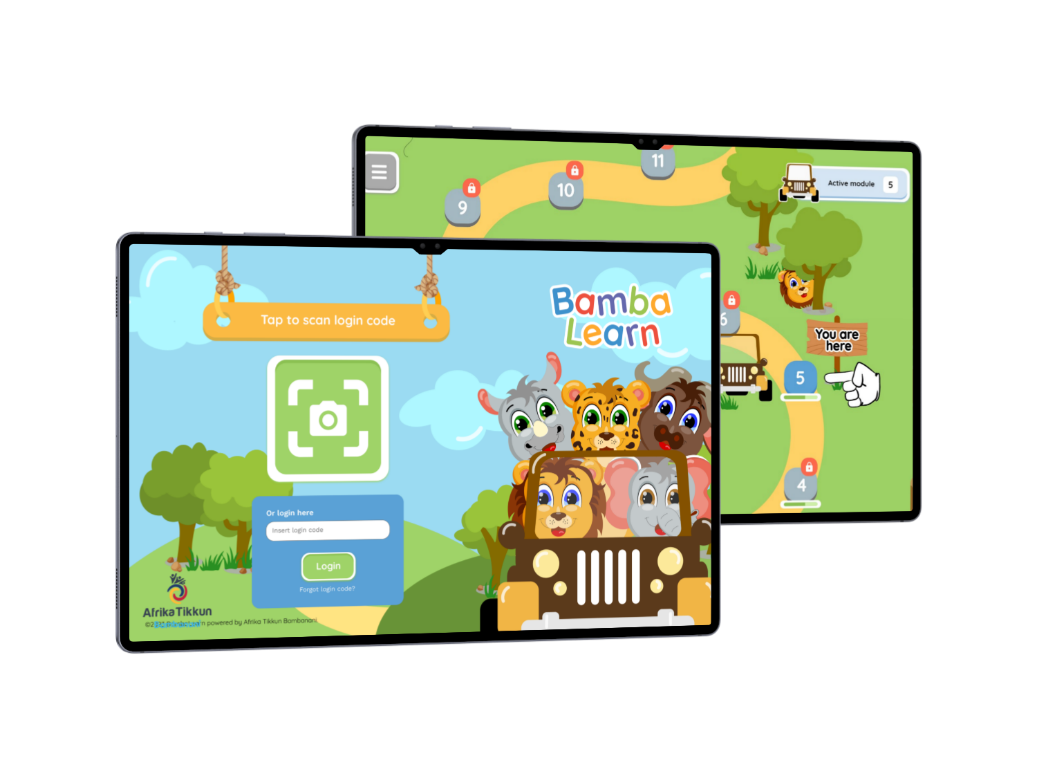 Bamba Learn educational application screens