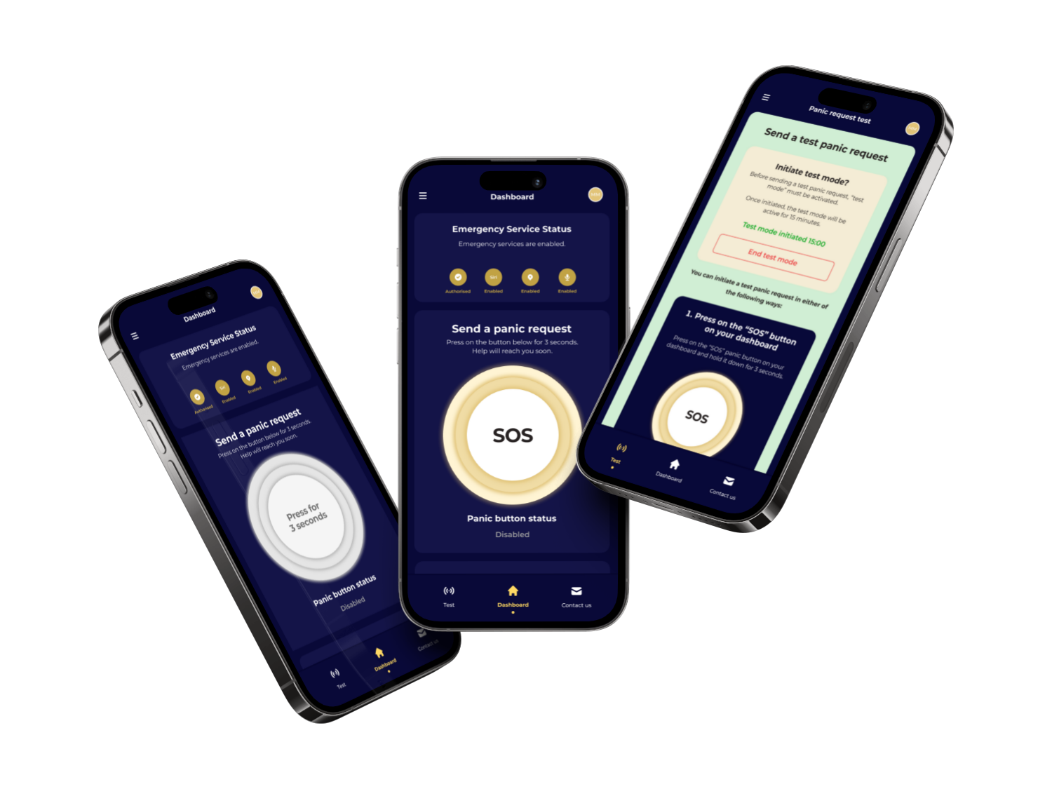 Three Valor emergency response application screens